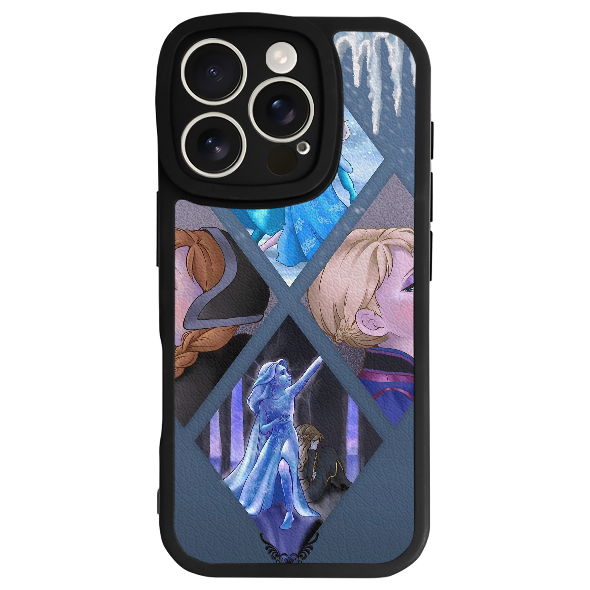 （画像用） アナと雪の女王 アンナ エルサ Frozen Anna Elsa 【iPhone 16シリーズ対応】シリコンスマホケース（レザー調） 材質：シリコン